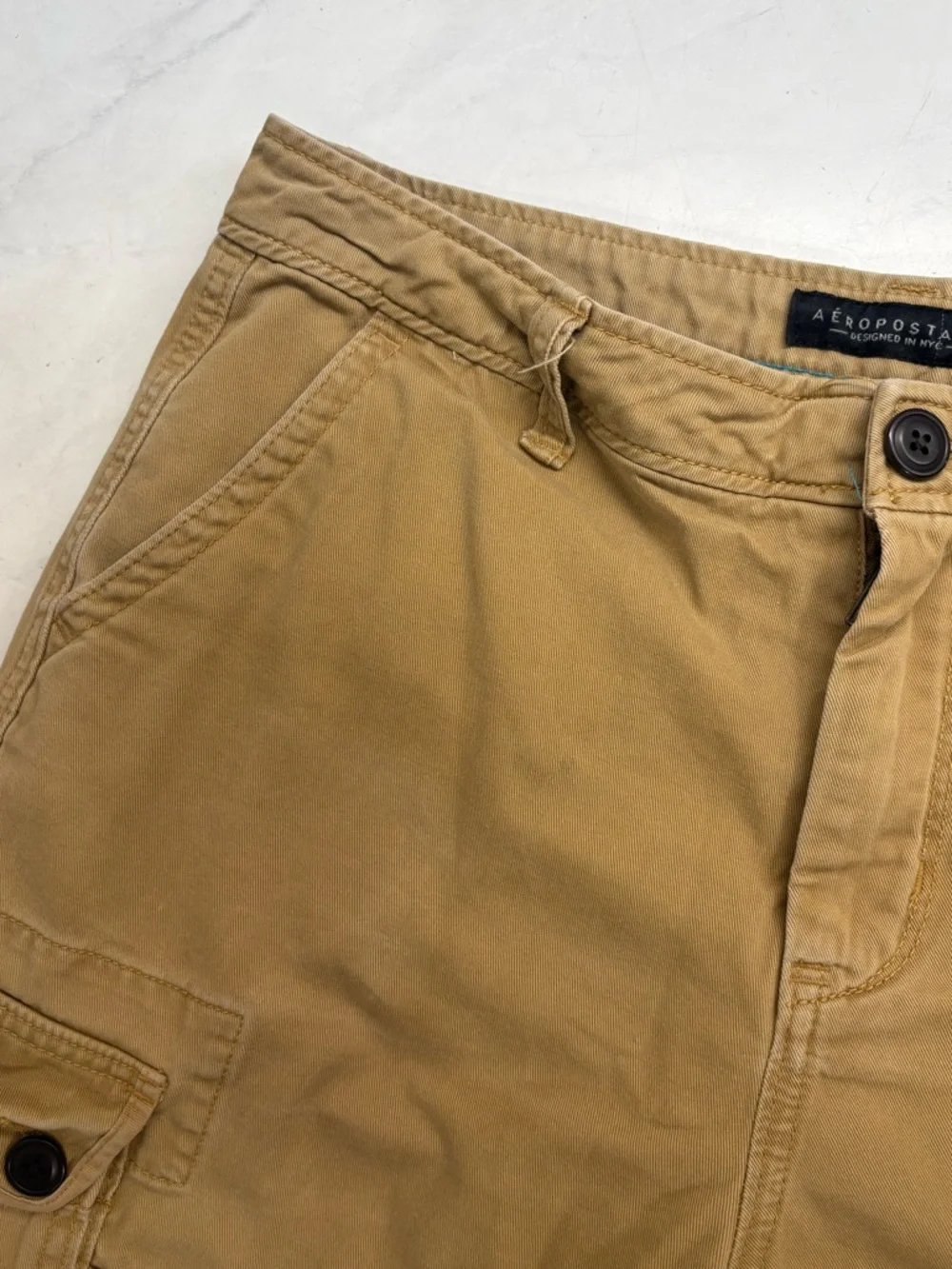 Aeropostale Size 33 Tan Cargo Baggy Shorts Relaxed Y2K Style Retro Skate